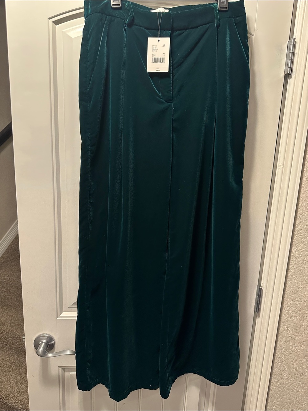 Gibson Latimer Teal Satin Maxi Skirt